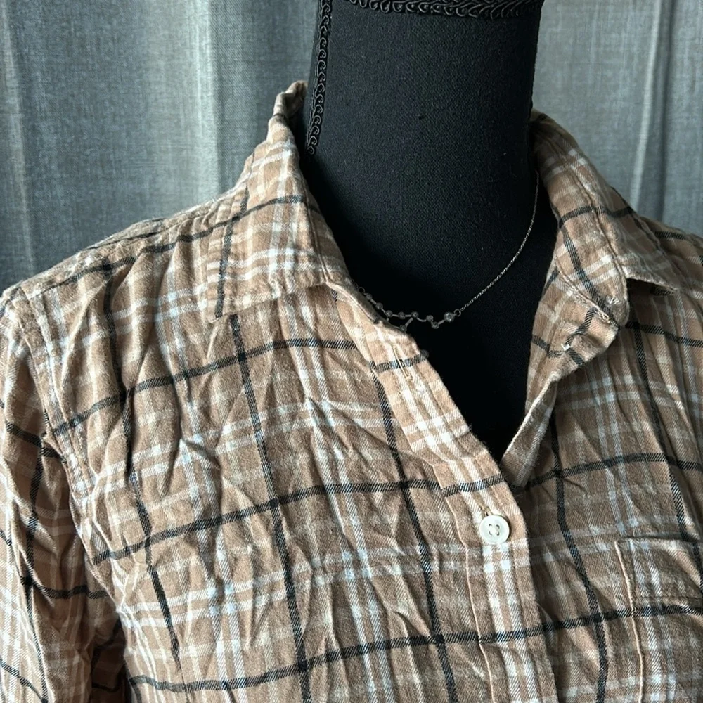 Tan Plaid J. Crew Button Up